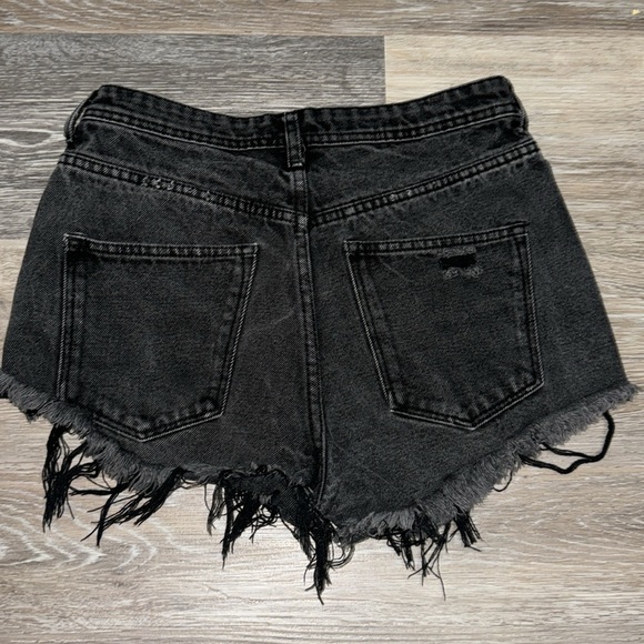 H&M Black Distressed Jean Shorts - Size 6 - Picture 3 of 5